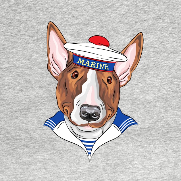 Bull Terrier breed in cap by kavalenkava